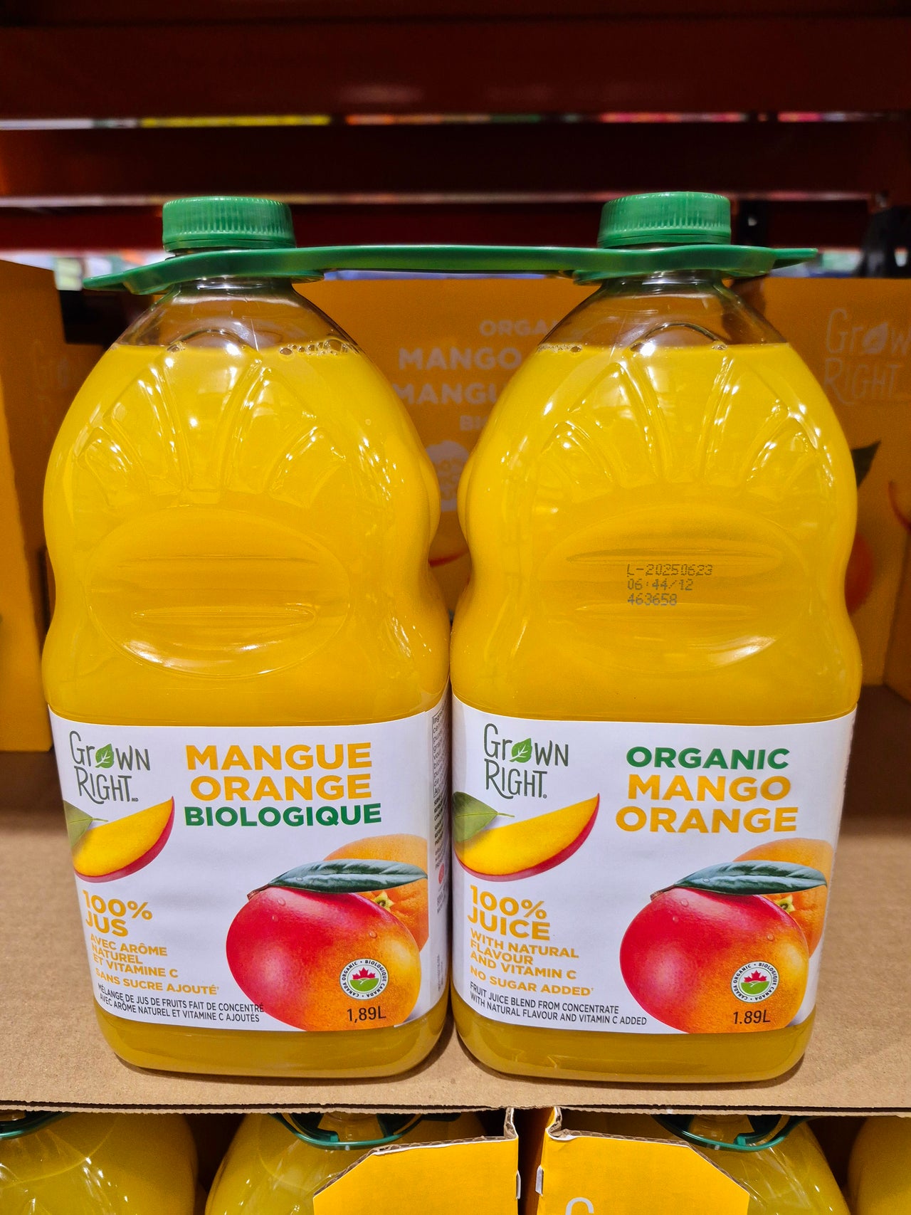 Image of Grown Right Mango Orange Juice - 2 x 1.89 L