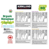 Thumbnail for Image of Kirkland Signature Organic Juice Assorted Flavours - 40 x 200 Grams
