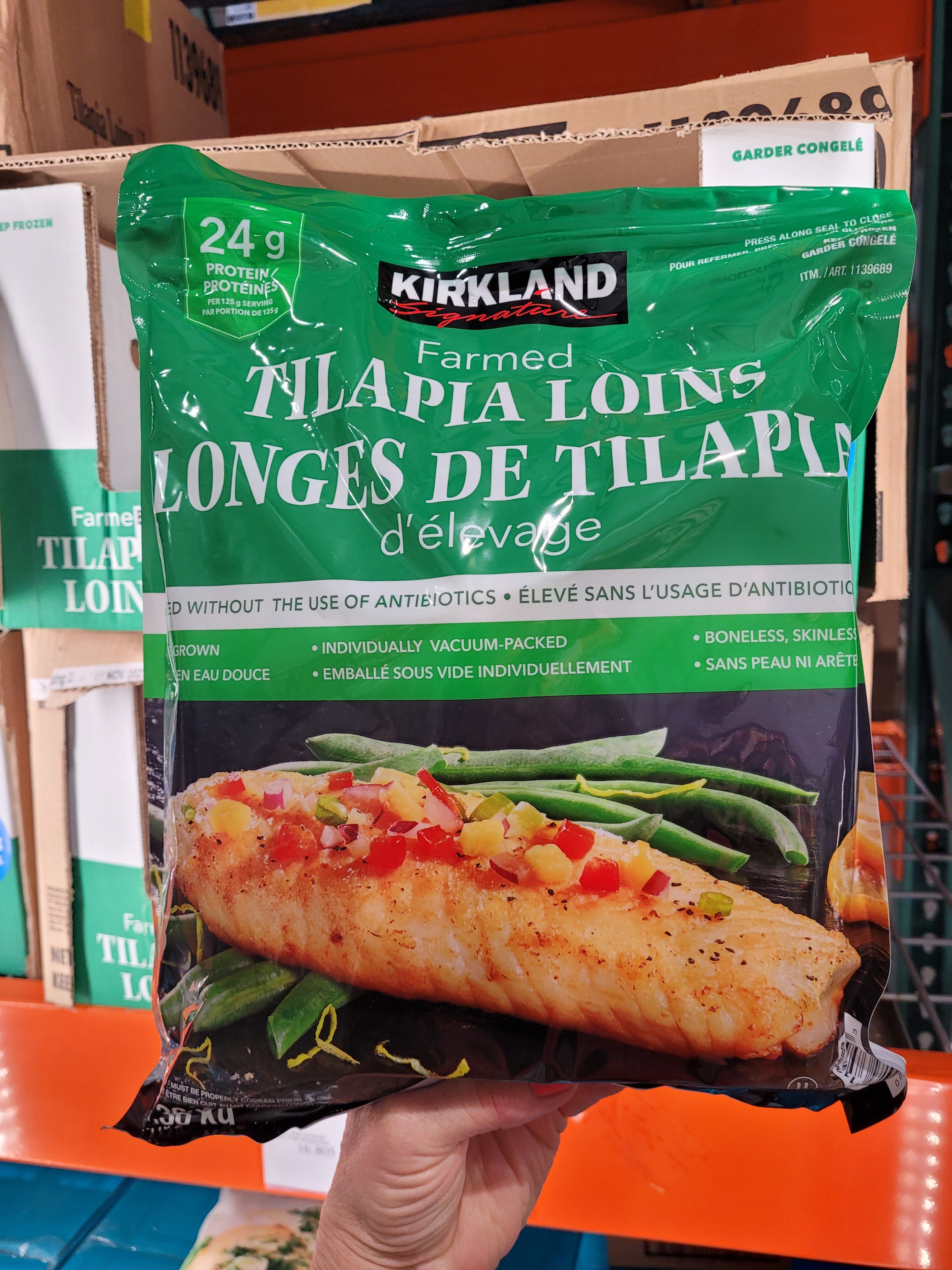 Kirkland Signature Tilapia Loins 1 x 1.36 Kilos Shipped to Nunavut