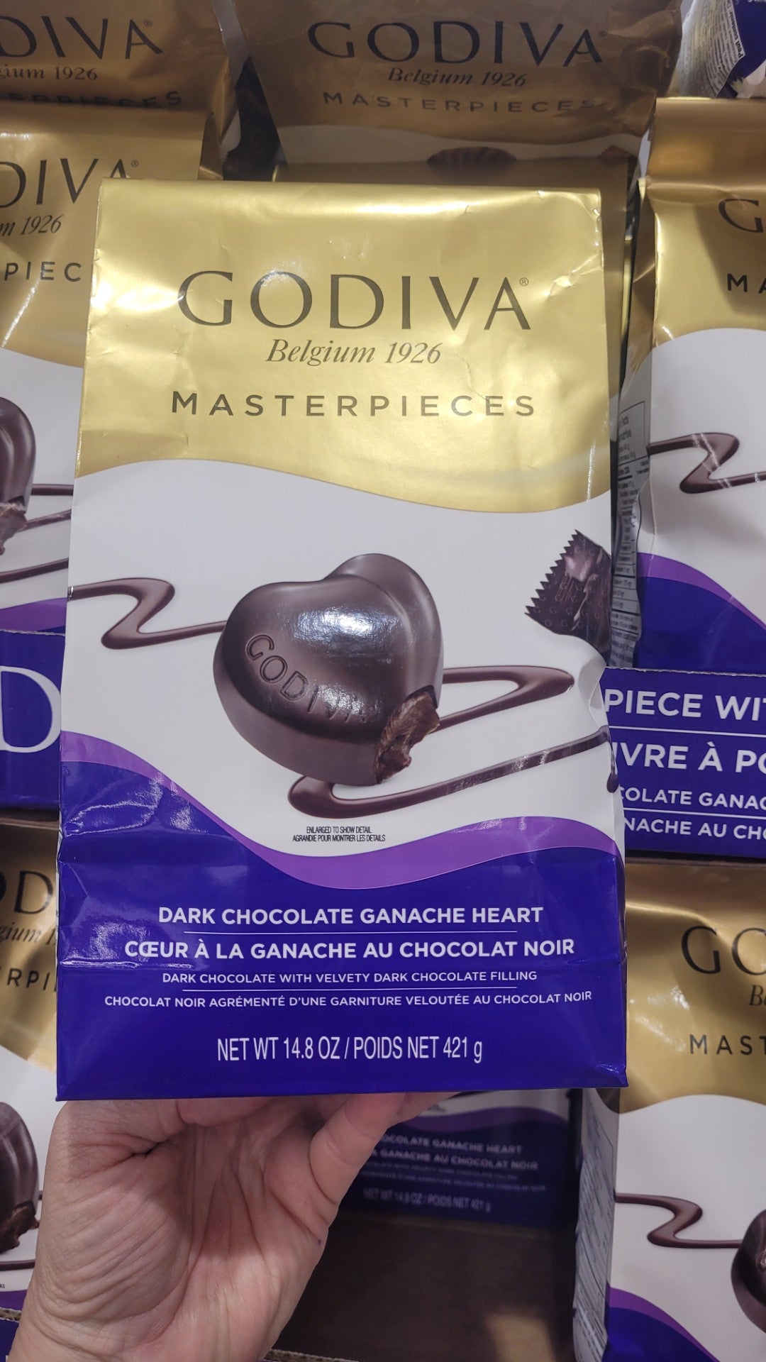 Image of Godiva Dark Chocolate Hearts - 1 x 421 Grams  