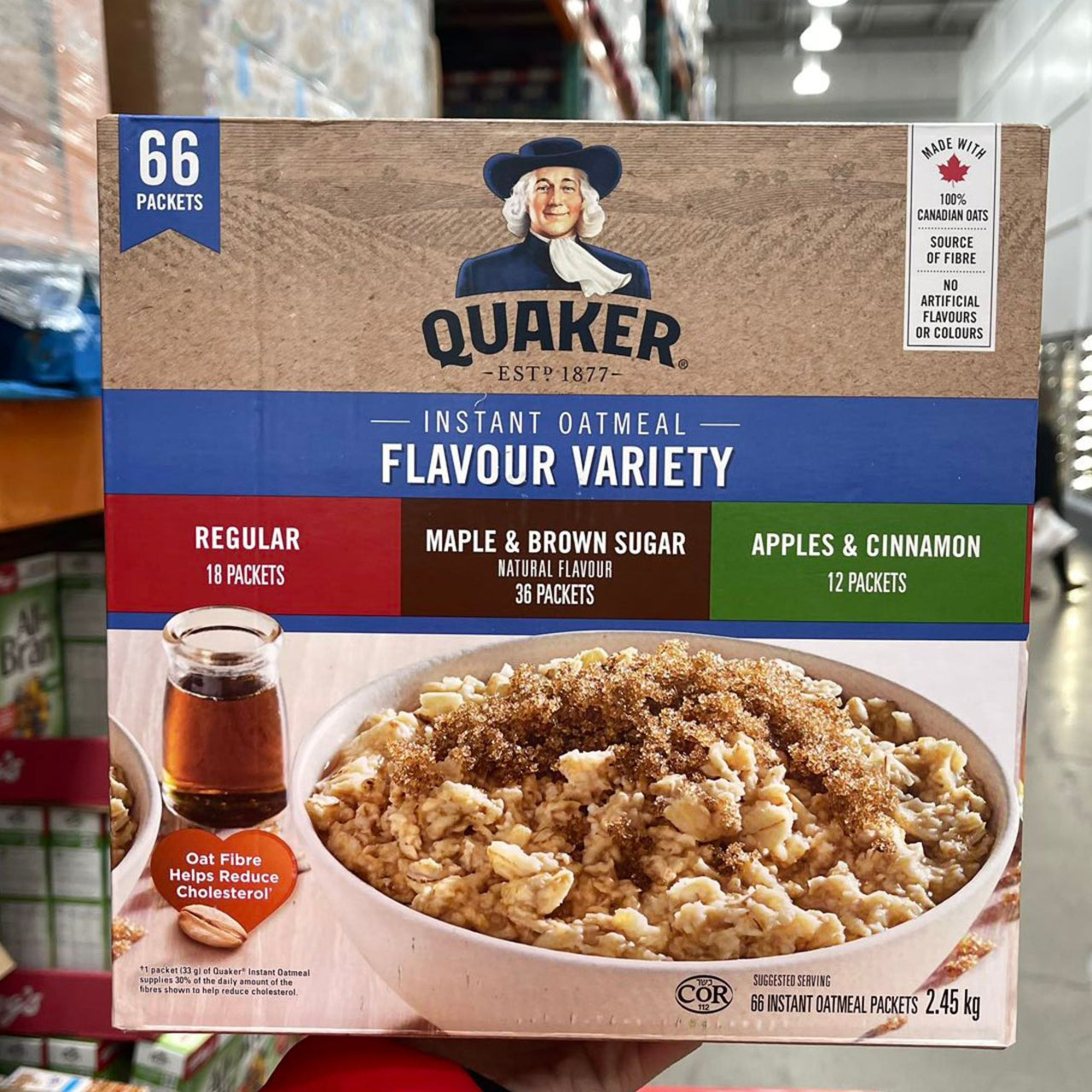 Image of Quaker Instant Oatmeal 66-Pack - 1 x 2.54 Kilos
