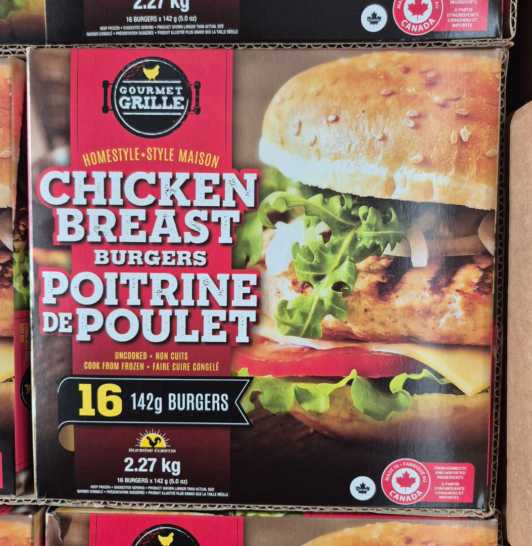 Image of Gourmet Grille Chicken Breast Burger - 1 x 2.27 Kilos 