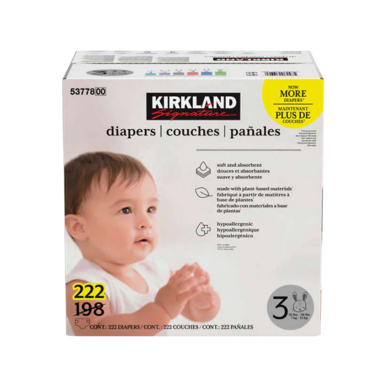 Image of Kirkland Signature Diapers Size 3 - 1 x 4.494 Kilos