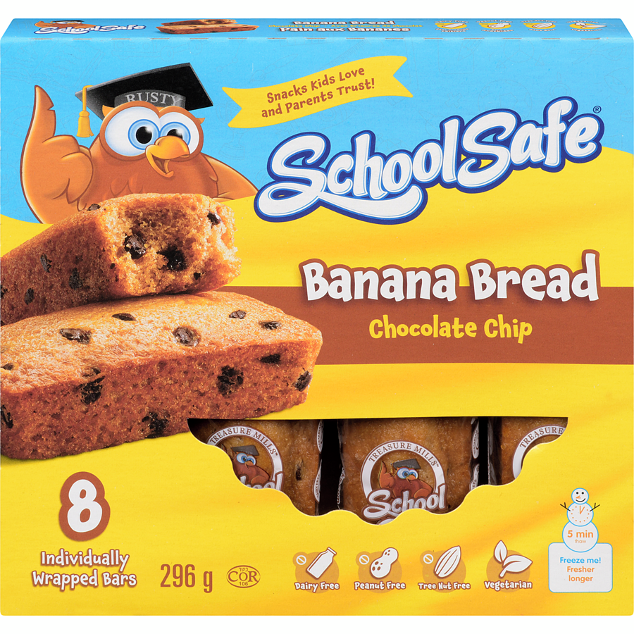 Image of School Safe Banana Chocolate Chip Muffin Bars - 1 x 296 Grams