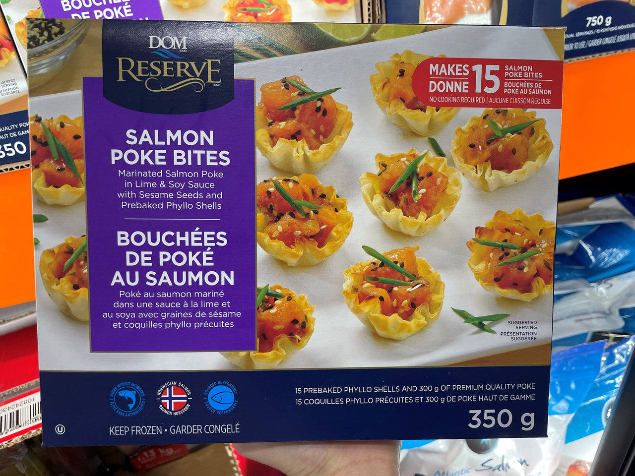 Image of Dom Reserve Salmon Poke Bites - 1 x 350 Grams