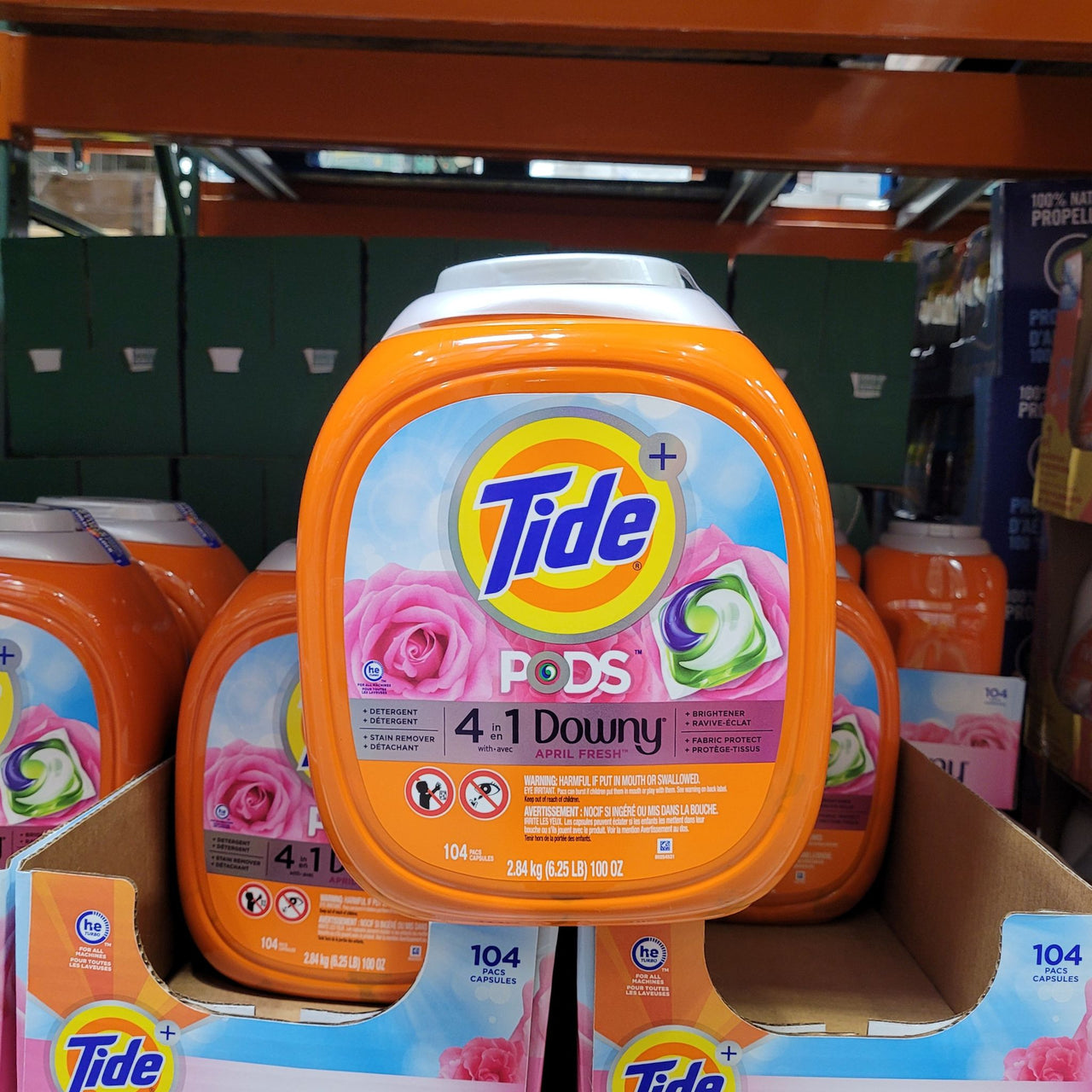 Image of Tide PODS with Downy, Liquid Laundry Detergent Pacs, April Fresh 104 Count - 1 x 2.7 Kilos