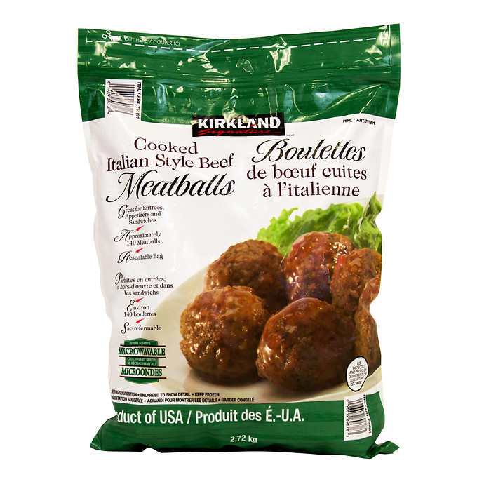Image of Kirkland Frozen Beef Meatballs - 1 x 2.72 Kilos