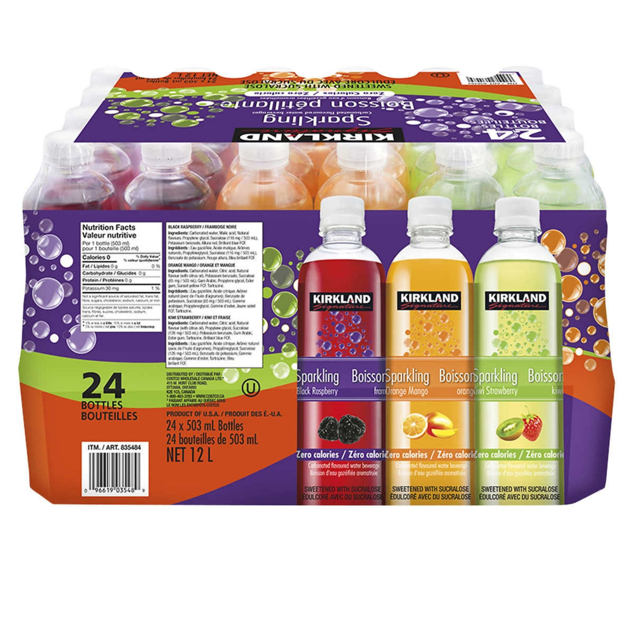 Image of Kirkland Signature Sparkling Flavoured Water Variety Pack 24-Pack
