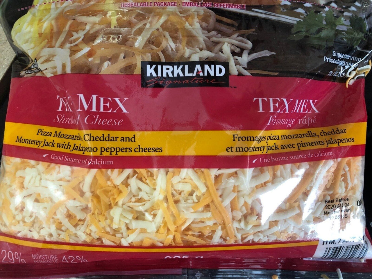 Image of Kirkland Tex Mex Shredded Cheese - 1 x 1.25 Kilos