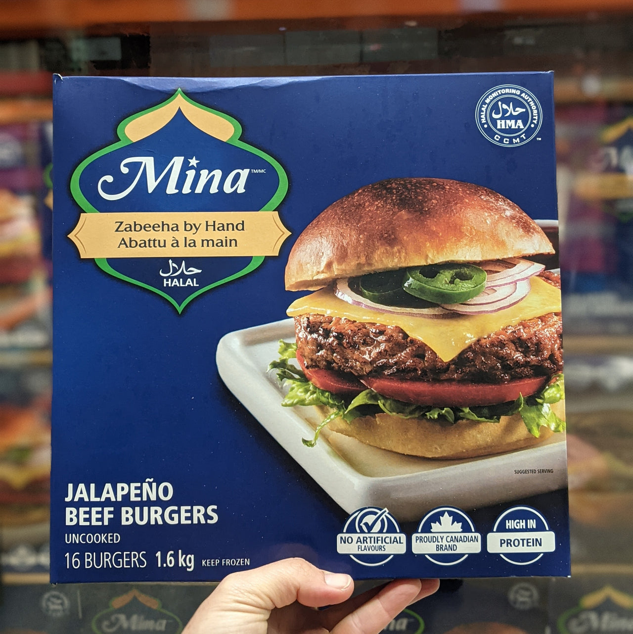 Image of Mina Jalapeño Beef Burgers - 16 x 100 Grams
