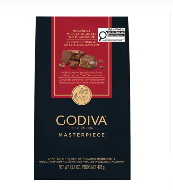 Godiva Masterpiece Heavenly Milk Chocolate with Ganache - 1 x 428 Grams