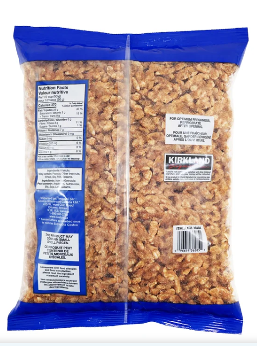 Kirkland Shelled Walnuts - 1 x 1.36 Kilos
