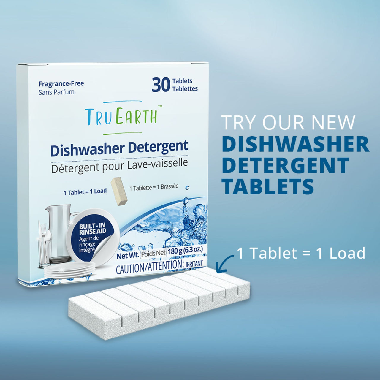 Image of Tru Earth Dishwasher Detergent Tablets, 1 pack, 30 tablets