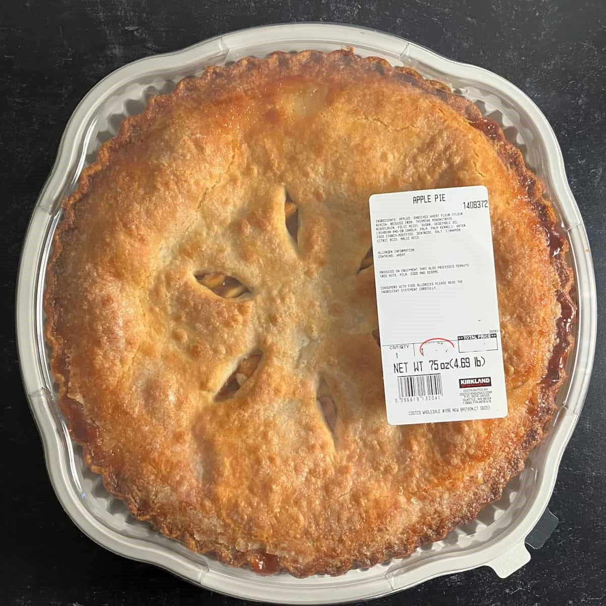 Kirkland Homestyle Apple Pie - 1 x 1.35 Kilos