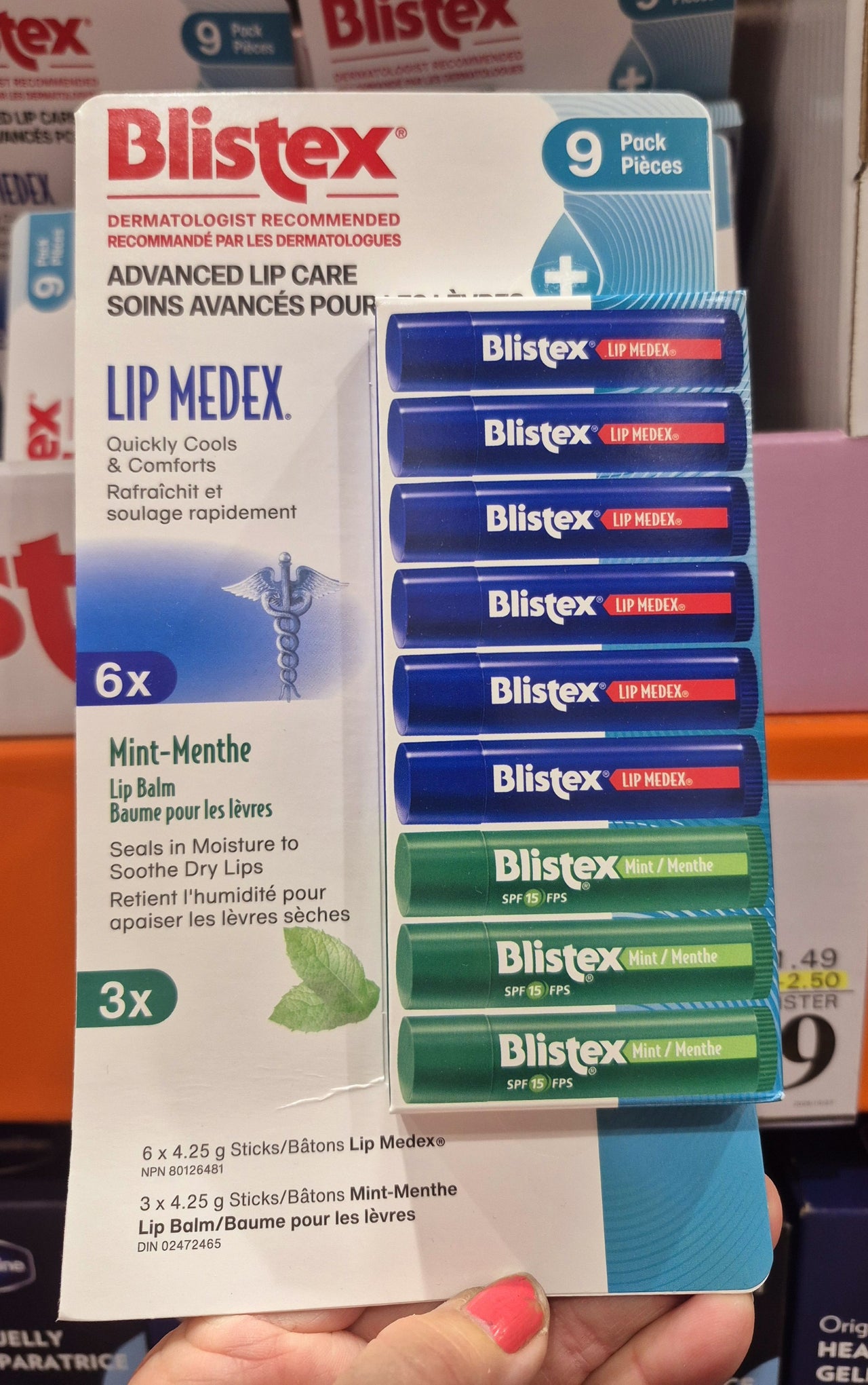 Blistex Mint Lip Balm 9-Pack - 1 x 38.25