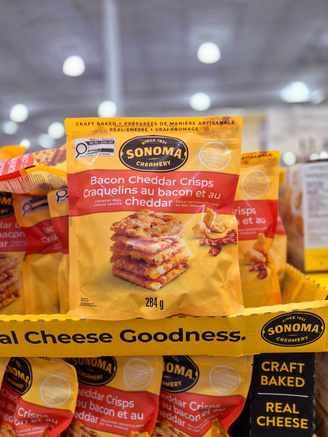 Sonoma Creamery Bacon Cheddar Crisps - 1 x 284 grams