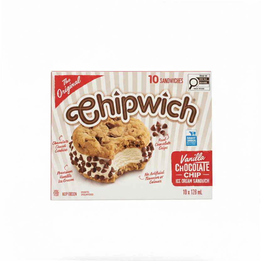 Chipwich Ice Cream Sandwich (ship at your own risk)* - 10 x 126 ML