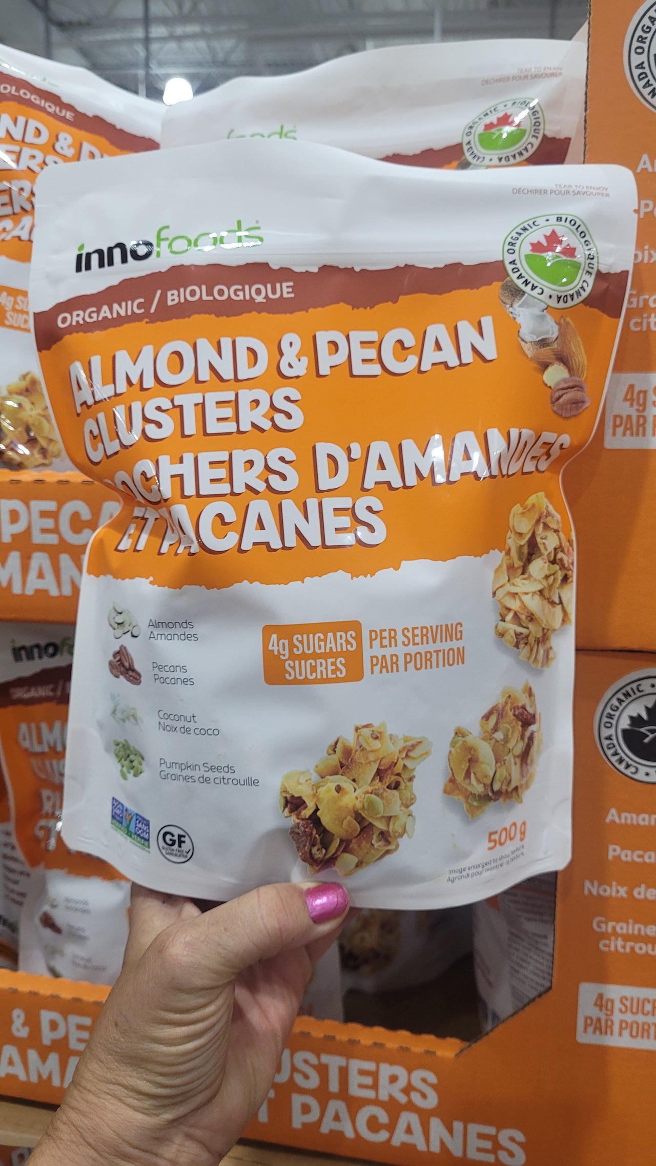 Costco Inno Foods Almond Pecan Clusters - 1 x 500 Grams