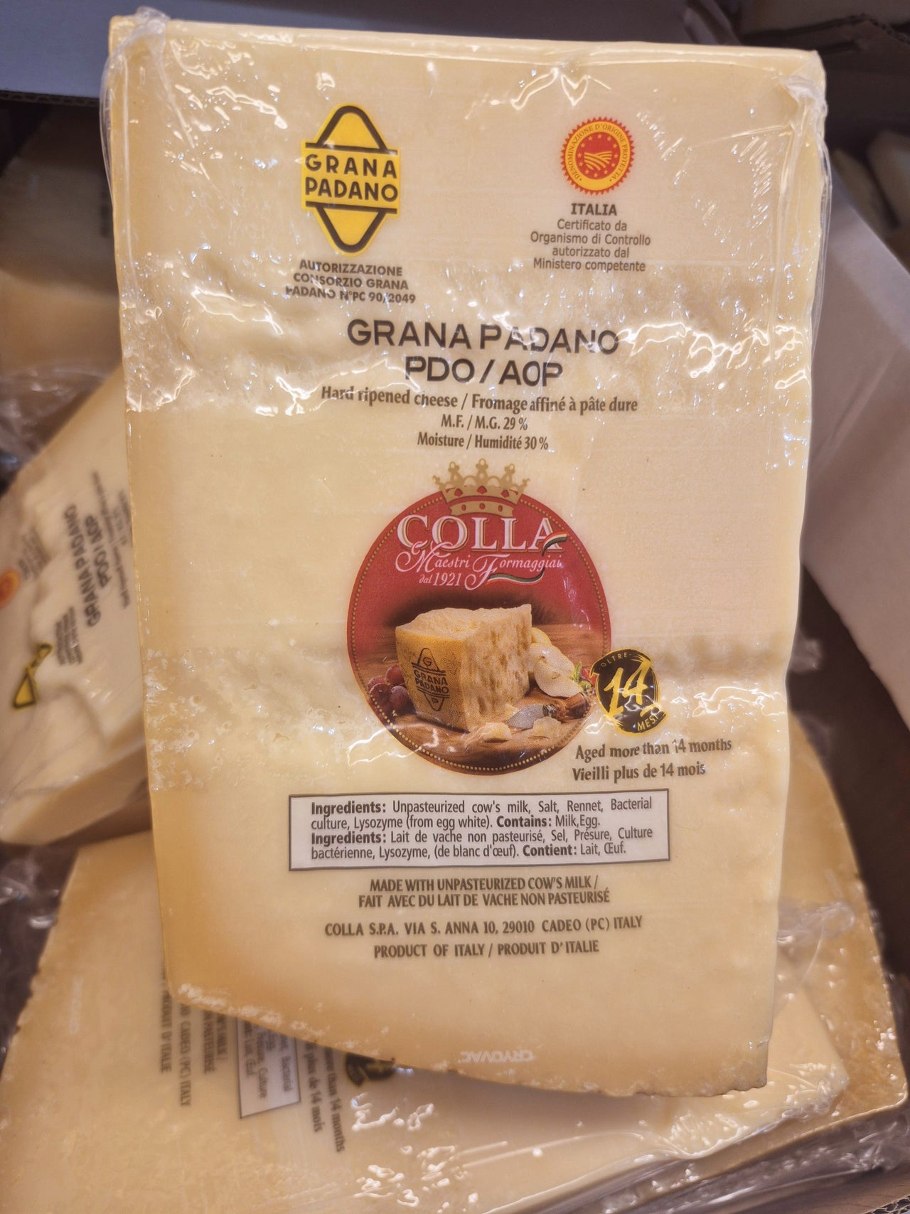 Colla Grana Padano 14 Month Cheese - 1 x 1.03 KG