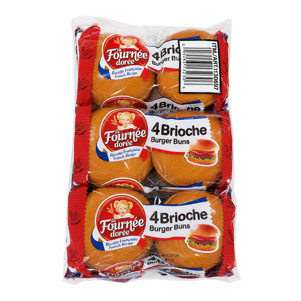 La Fournee Doree Brioche Burger Buns 12-Pack - 3 x 200 Grams