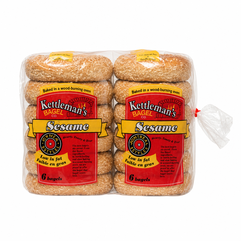 Kettleman's Montreal Style Sesame Bagel - 3 x 500 Grams