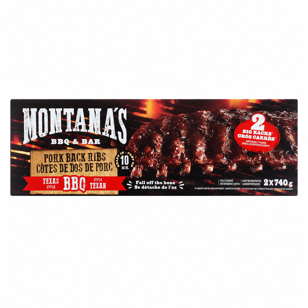Montana's Texan BBQ Pork Back Ribs - 2 x 740 Grams