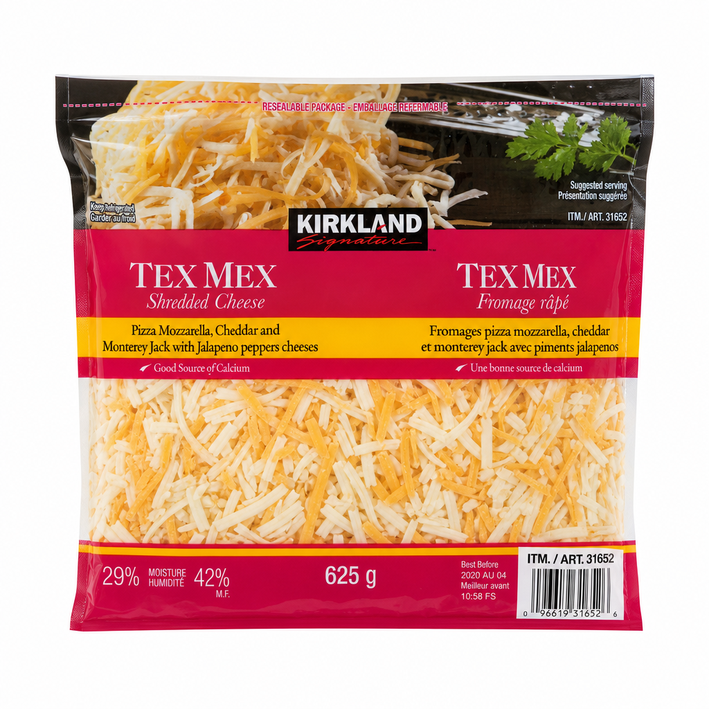 Kirkland Tex Mex Shredded Cheese - 1 x 1.25 Kilos