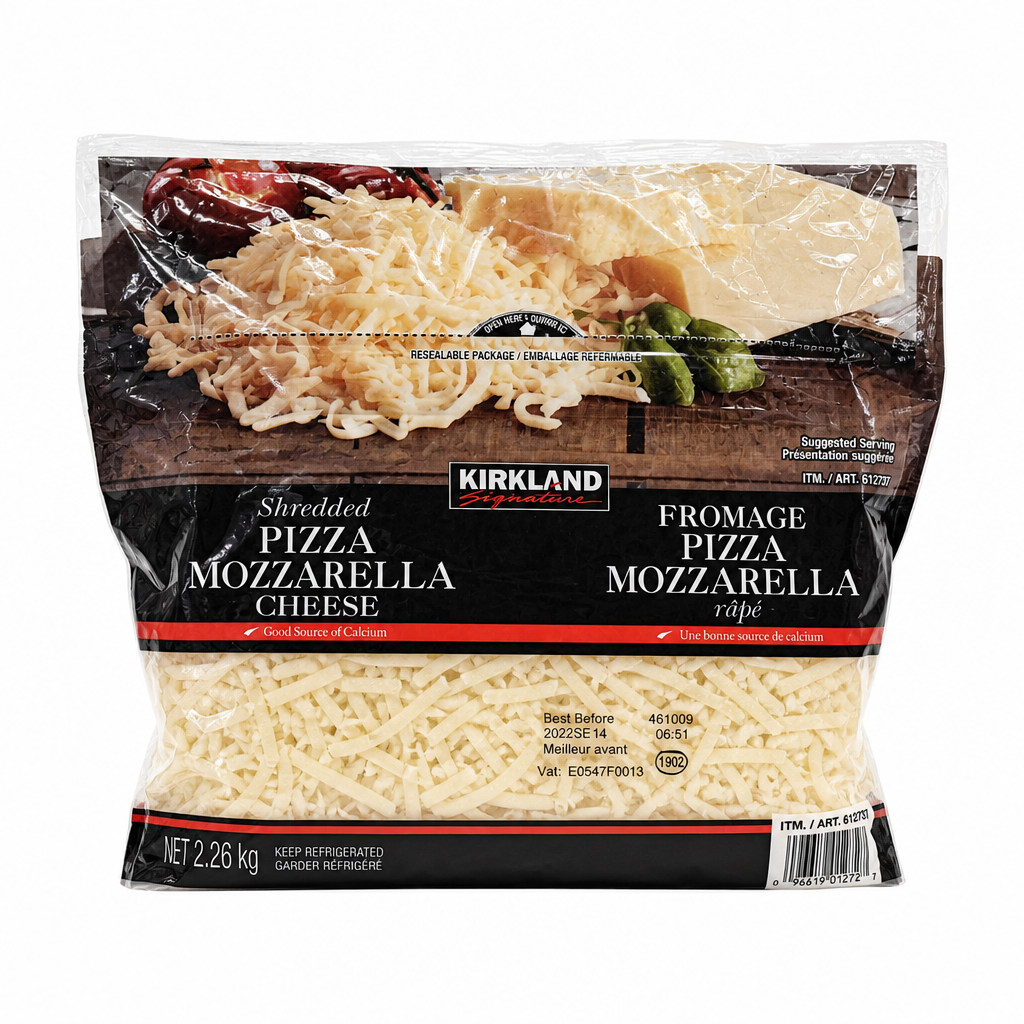 Kirkland Signature Pizza Mozzarella Shred Cheese - 2 x 625 Grams