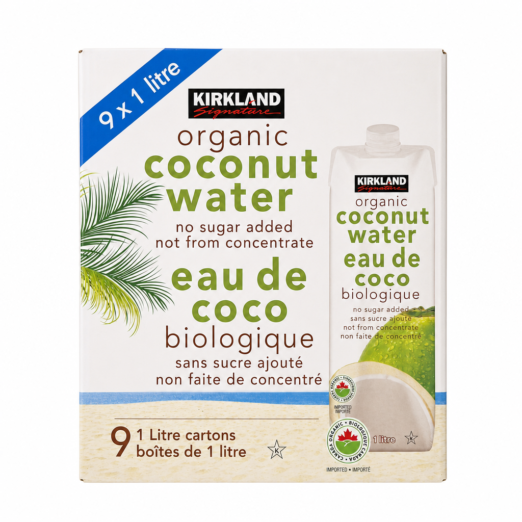 Kirkland Signature Organic Sugar Free Coconut Water - 9 x 1 L