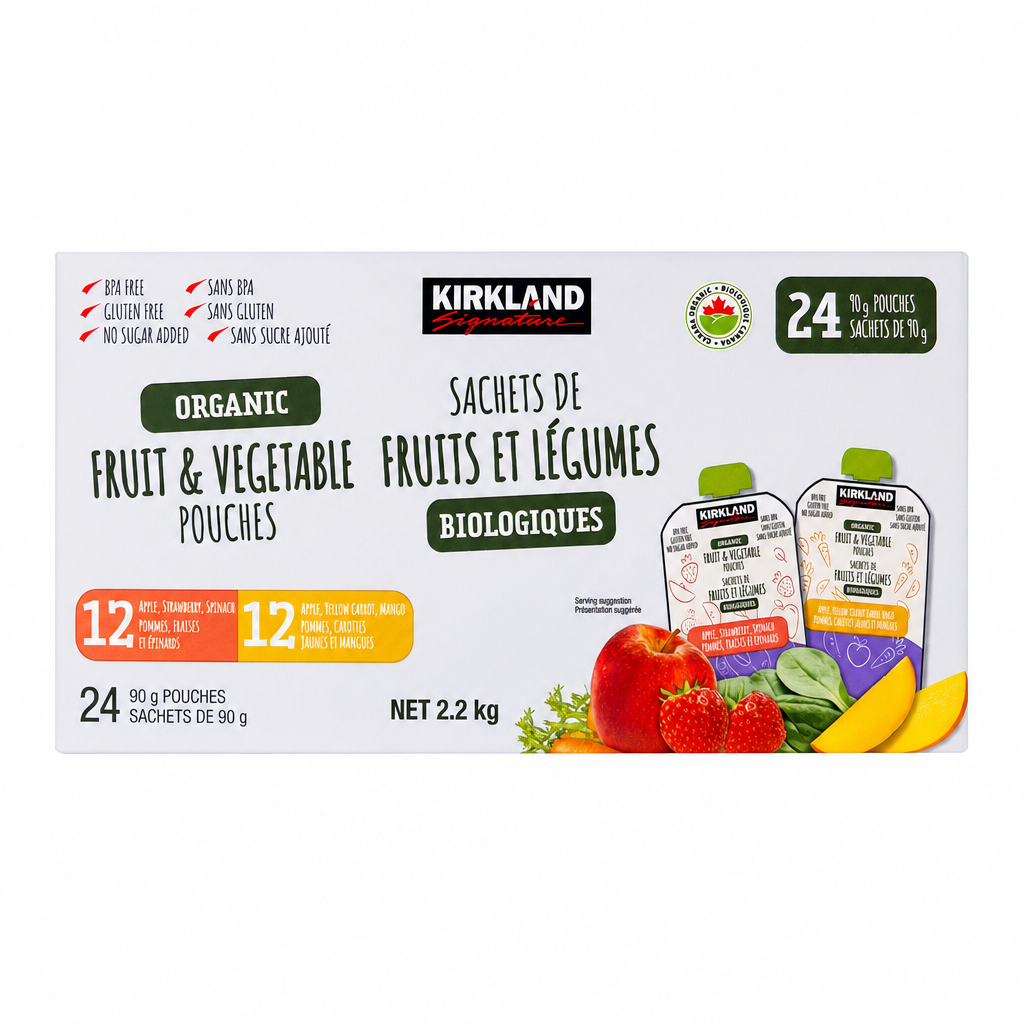 Kirkland Signature Organic Fruit & Vegetable Pouches - 1 x 2.2 Kilos