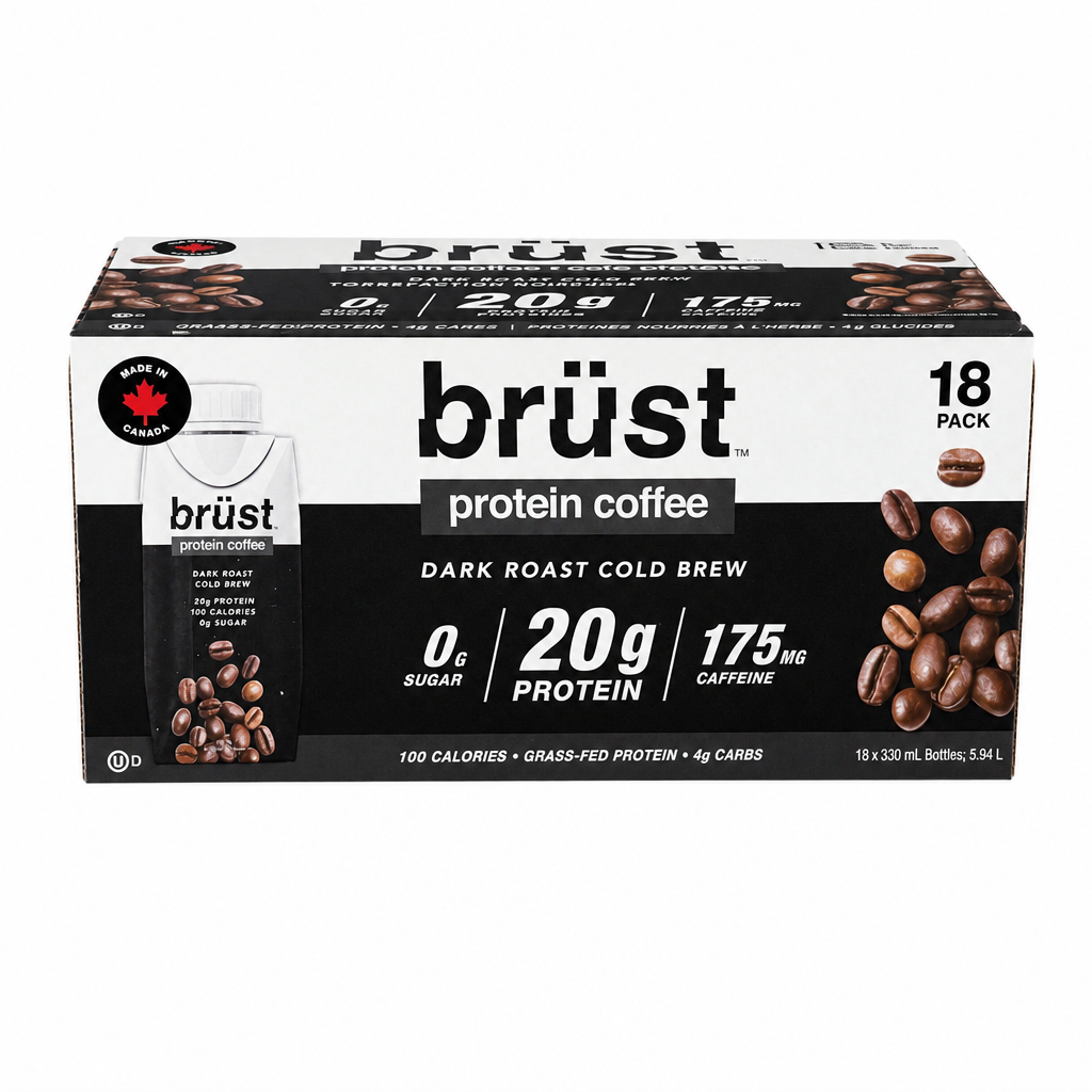 Brust Dark Roast Cold Brew Protein Coffee - 18 x 330 Grams