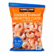 Kirkland Signature Frozen Tail-On Cooked Shrimp  31/40 - 1 x 907 Grams