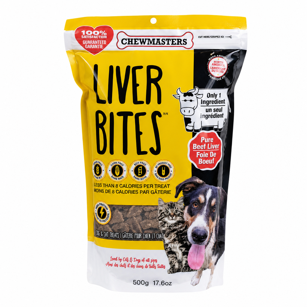 Chewmasters Freeze Dried Liver Bites Dog Treats - 1 x 500 grams