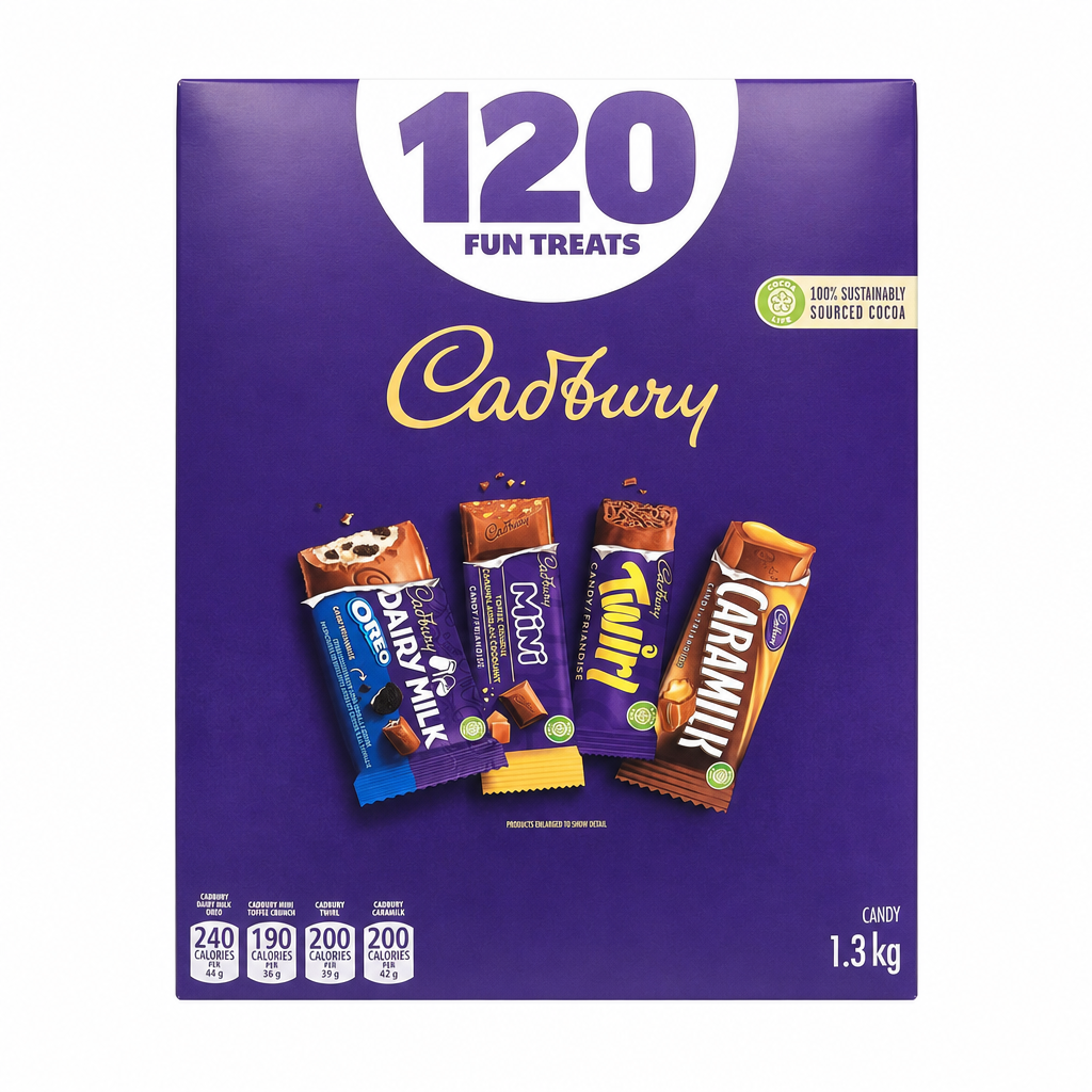 Cadbury 120 Fun Chocolate Treats - 1 x 1.3 Kilos