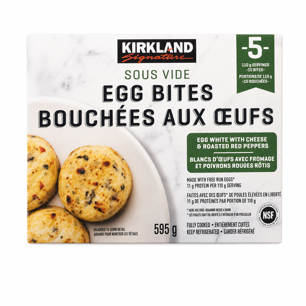 Kirkland Signature Egg White Bites with Cheese and Roasted Red Peppers - 1 x 595 Grams