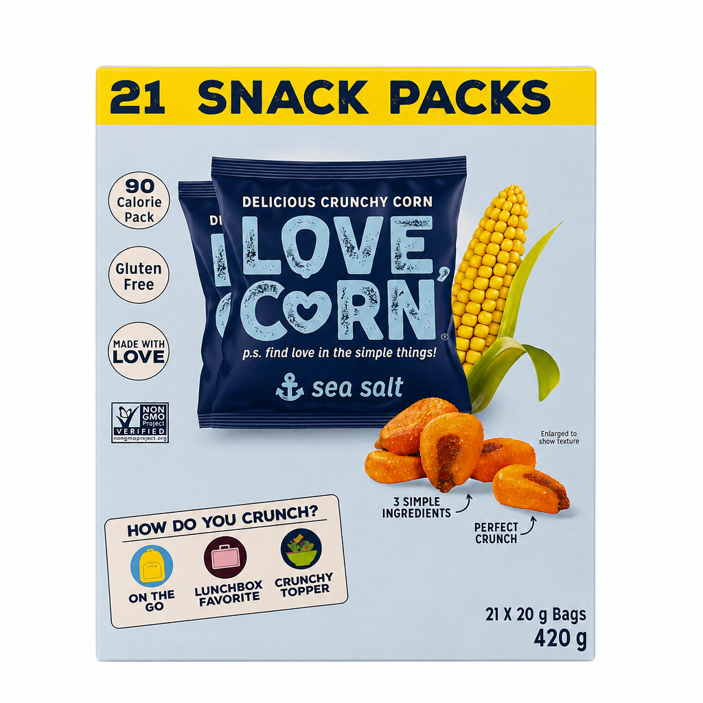 Love Corn Sea Salt Snack Packs - 1 x 420 Grams