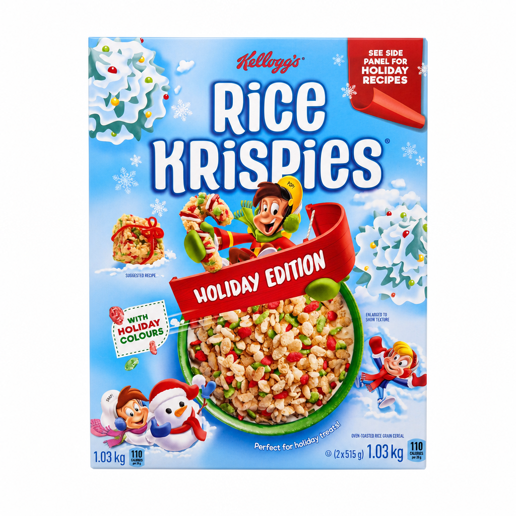 Kellogg's Holiday Rice Krispies Cereal - 1 x 1.03 Kilos