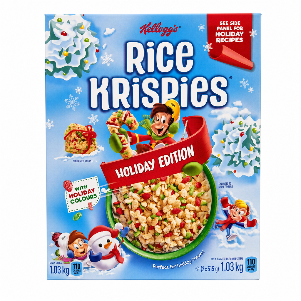 Kellogg's Holiday Rice Krispies Cereal - 1 x 1.03 Kilos