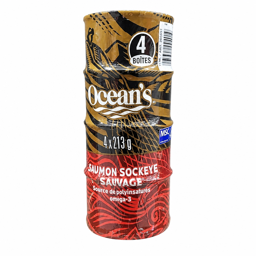Oceans Canned Wild Sockeye Salmon - 4 x 213 Grams