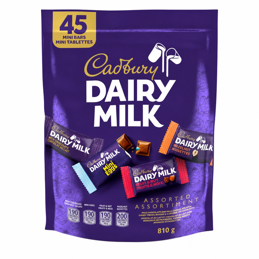Cadbury Assorted Chocolate Mini Bars - 45 x 18 Grams