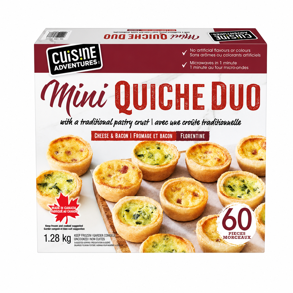 Cuisine Adventures Assorted Mini Quiche - 1 x 1.28 Kilos