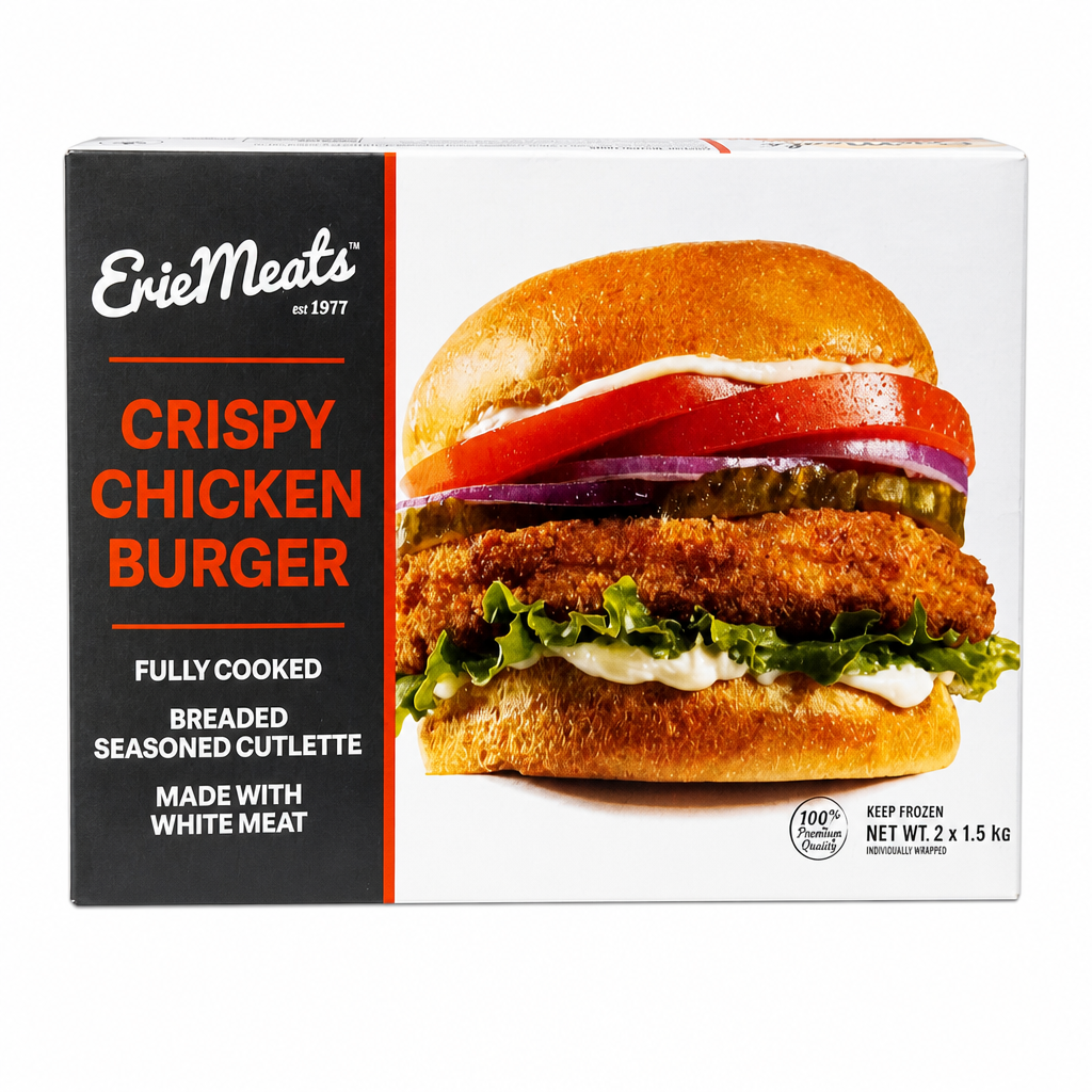 Erie Meats Crispy Chicken Burger - 1 x 3 Kilos