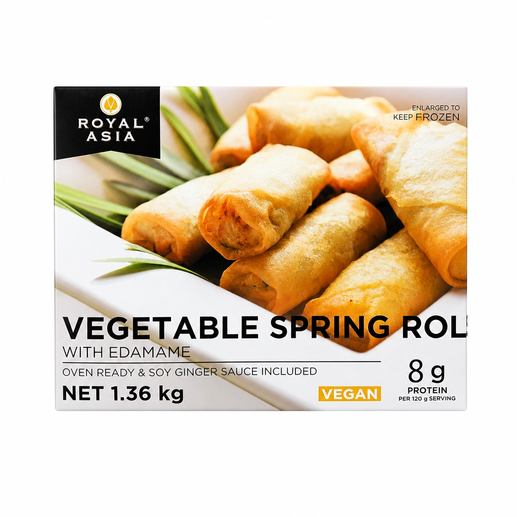 Royal Asia Vegetable Spring Rolls With Edamame - 1 x 1.36 Kilos