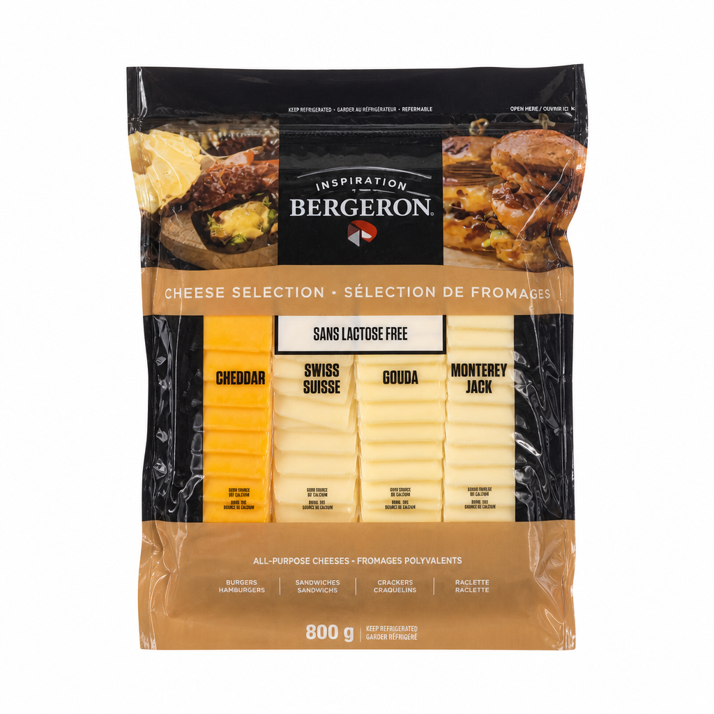 Fromagerie Bergeron Inspiration Pack (Cheddar/Swiss/Gouda/Monterey Jack) - 1 x 800 Grams