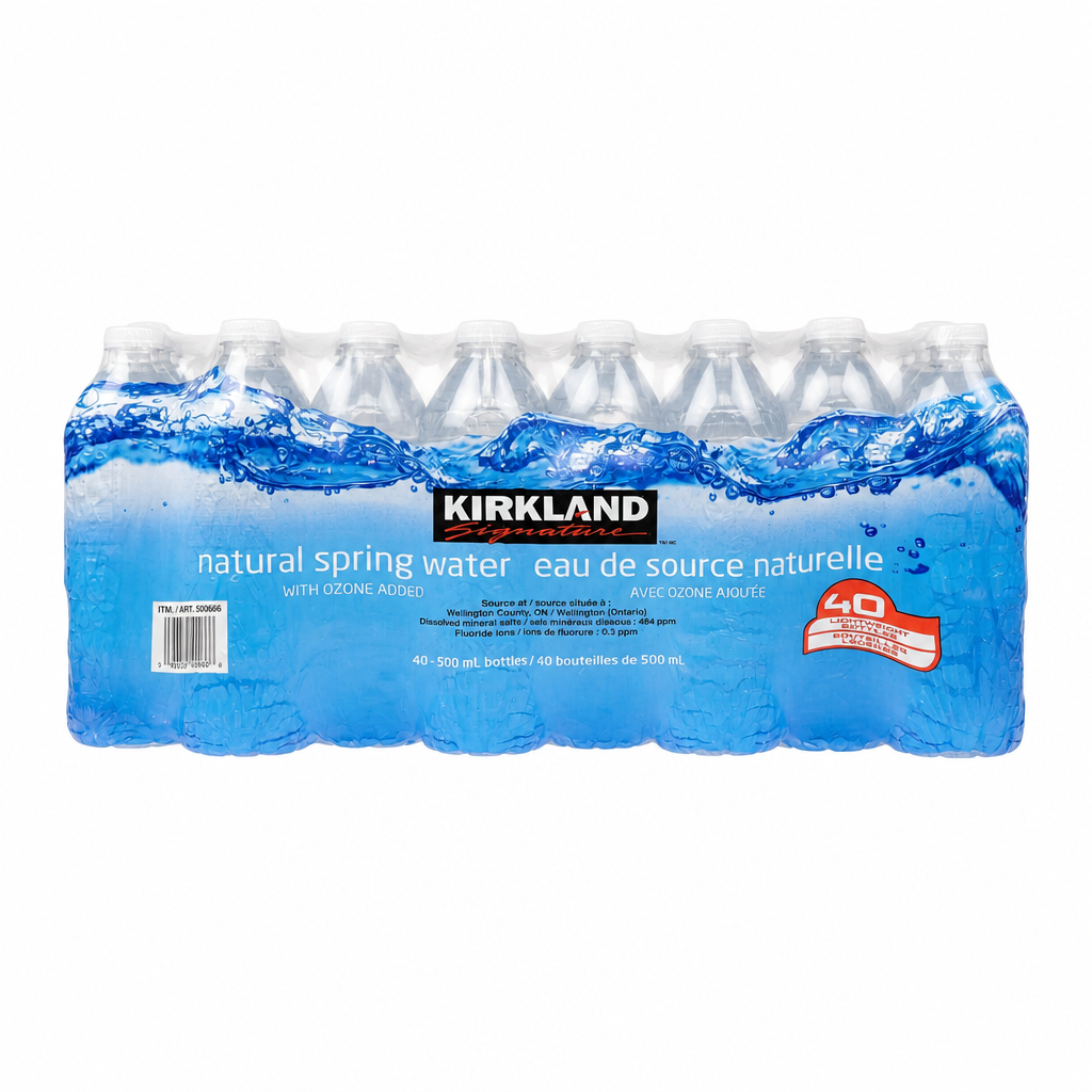 Kirkland Natural Spring Water 40-Pack - 40 x 500 Grams