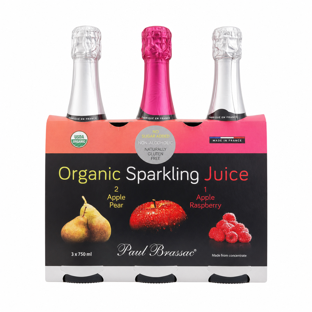 Paul Brassac Organic Sparkling Juice 3-Pack - 3 x 750 Grams
