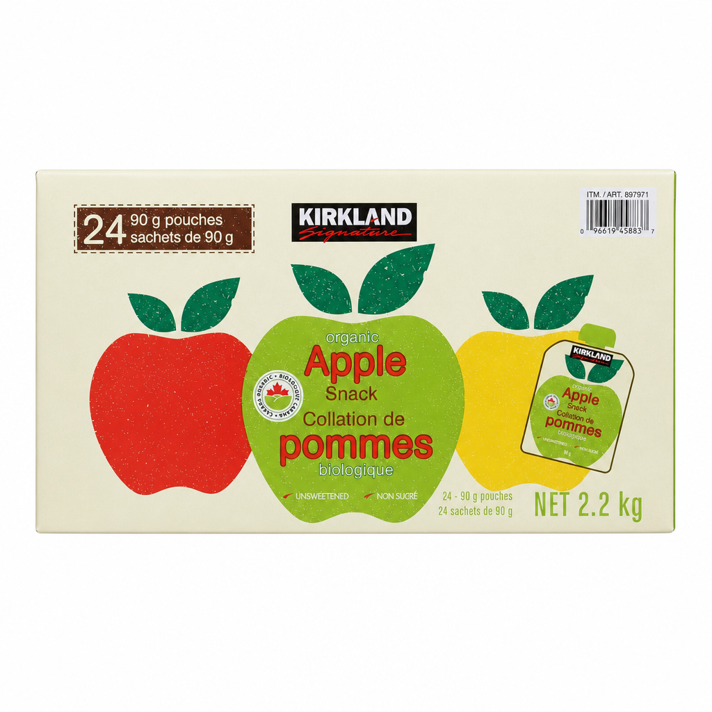 Kirkland Signature Unsweetened Applesnack 24-Pack - 24 x 90 Grams