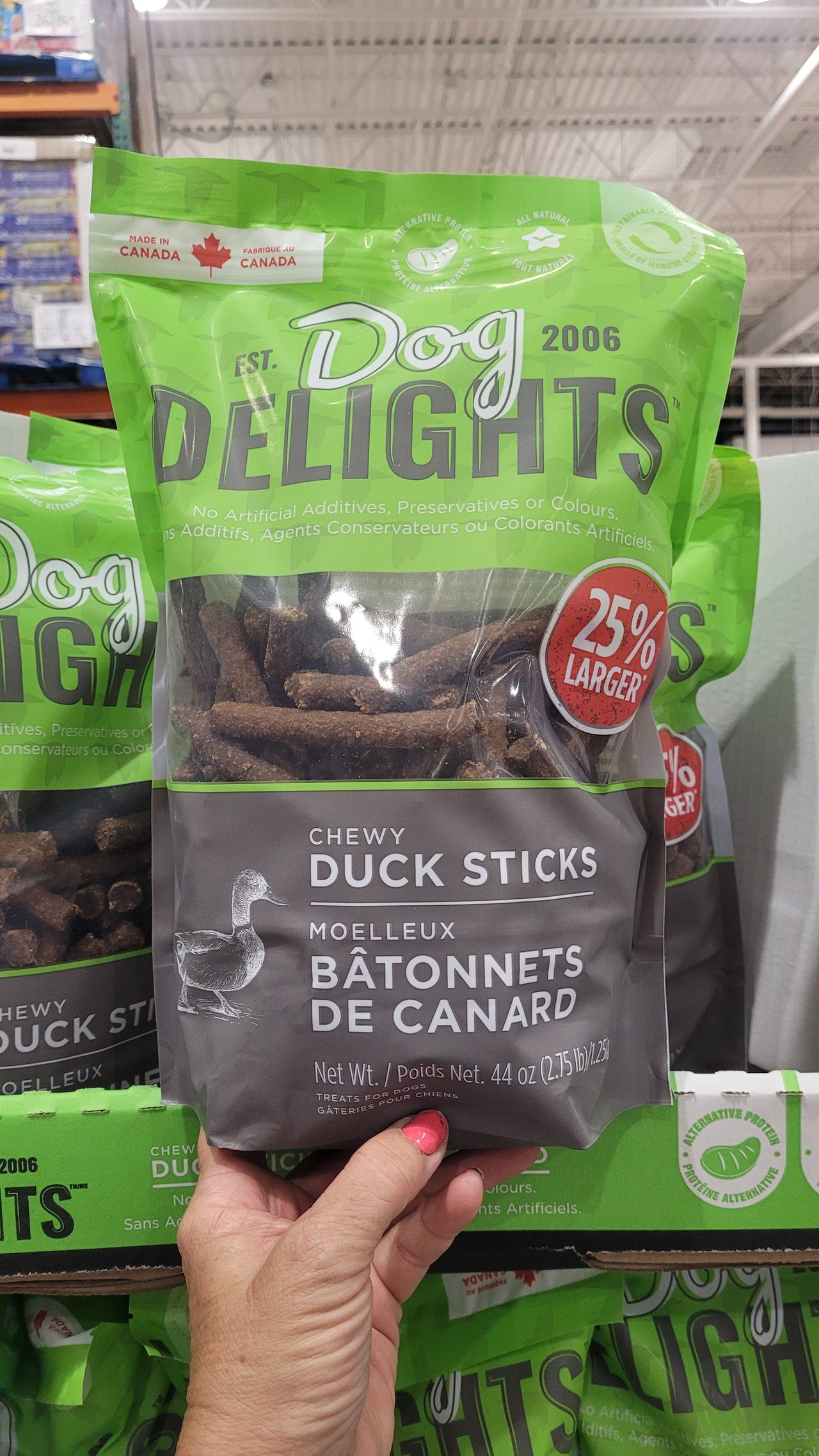 Image of Dog Delights Chewy Duck Sticks - 1 x 1.25 Kilos