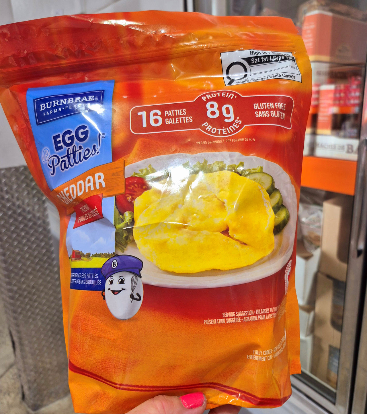 Burnbrae Scrambled Cheddar Egg Patties - 1 x 1.04 KG