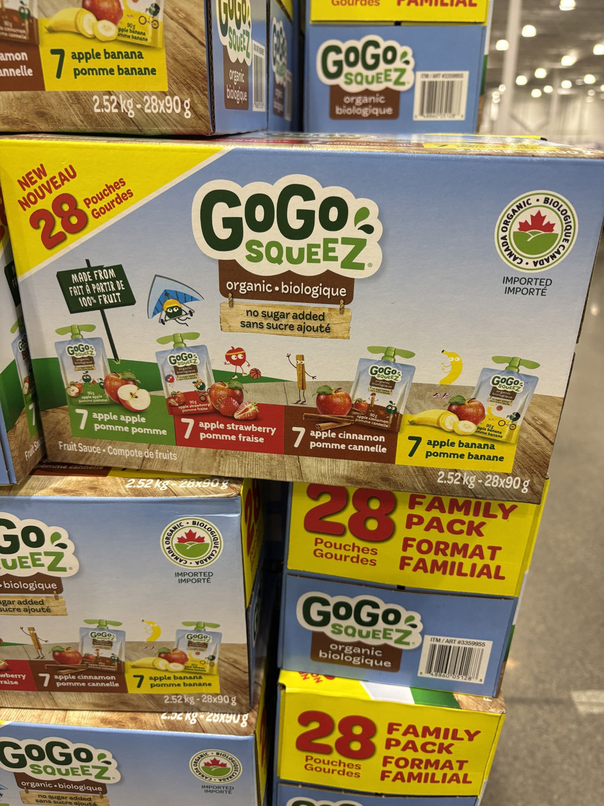 GoGo Squeez Organic Variety Pack - 28 x 90 Grams
